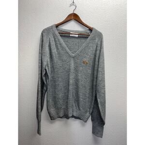 Vintage Kissing Camels Sweater Pickering Kimberton Co Gray V Neck Pullover 80s L